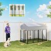 8' x 4' x 6' Outdoor Dog Kennel, Dog Kennel Outside Run with 360Â° Rotating Bowls, Waterproof & UV Resistant Cover