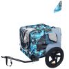 Outdoor Heavy Duty Collapsible Pet Bike Trailer with 16-Inch All-Terrain Wheels & Universal Hitch – Foldable Dog/Cargo Carrier Cart for Bicycles, blue