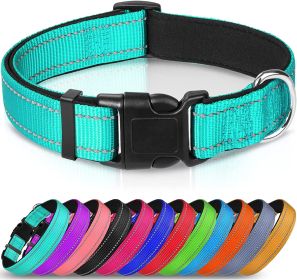 Reflective Dog Collar; Soft Neoprene Padded Breathable Nylon Pet Collar Adjustable for Medium Dogs (Color: sky blue, size: Medium (Pack of 1))