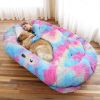 Human Dog Bed, Large Size Fits You and Pets, Washable Faux Fur Dog Bed for People Doze Off, Napping Orthopedic Dog Bed, Present Plump Pillow, Blanket