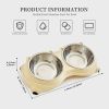 Macaron Pink Dual Stainless Steel Pet Bowls, 600ml Each, Non-Slip, Dishwasher Safe for Small-Medium Pets